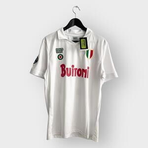 Maradona Napoli 87/88 Away White Retro Jersey “Maradona 10” (Large)